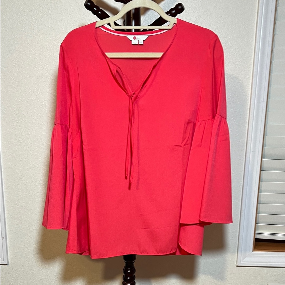 Boden Vibrant Pink Blouse with Tie-Front